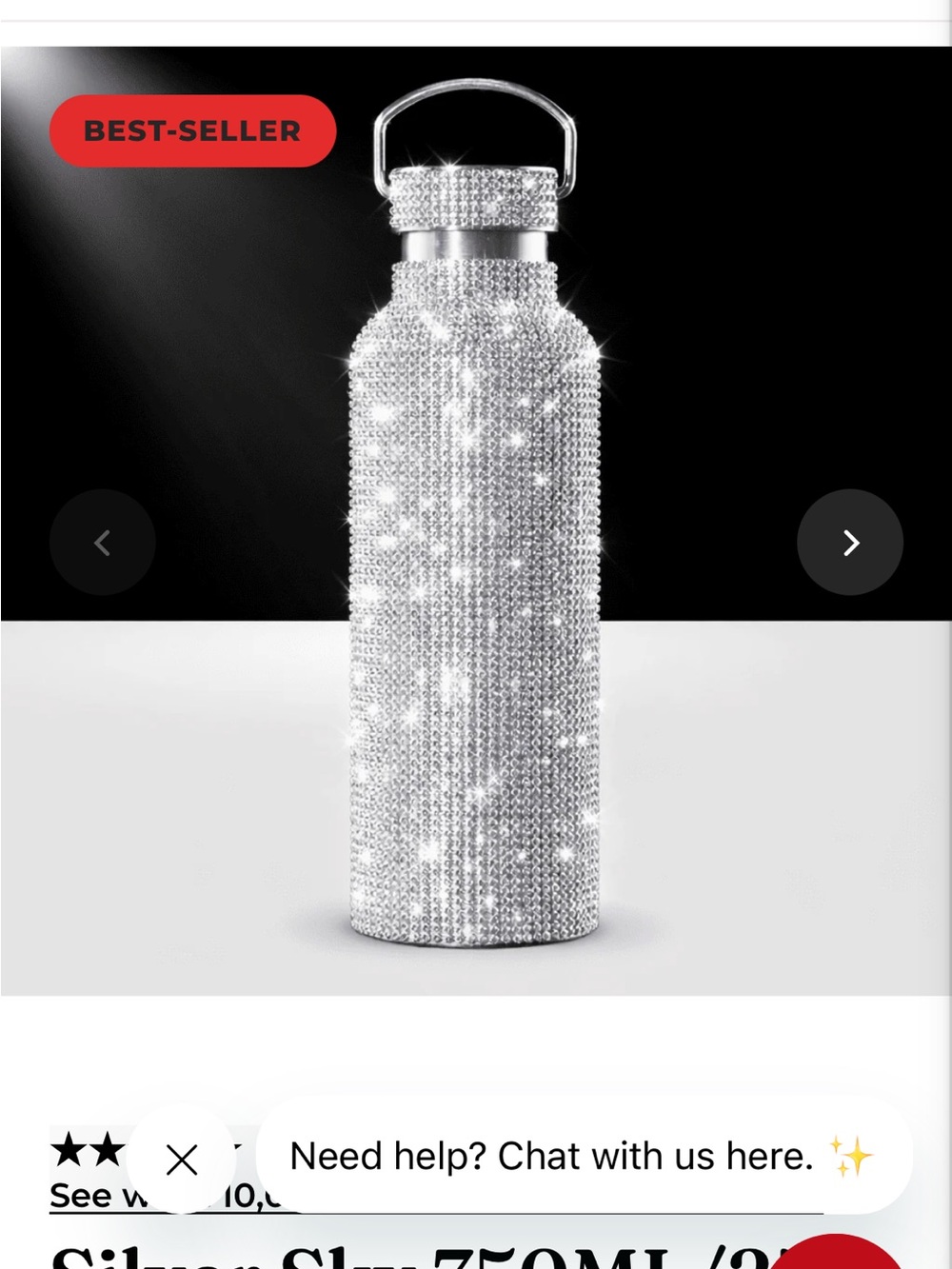 TOMO Water Bottle Silver Sky 750ML/25oz - Picture 5 of 5